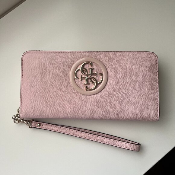 GUESS Large Zip-Round Wallet/Wristlet - Pink - Picture 1 of 3